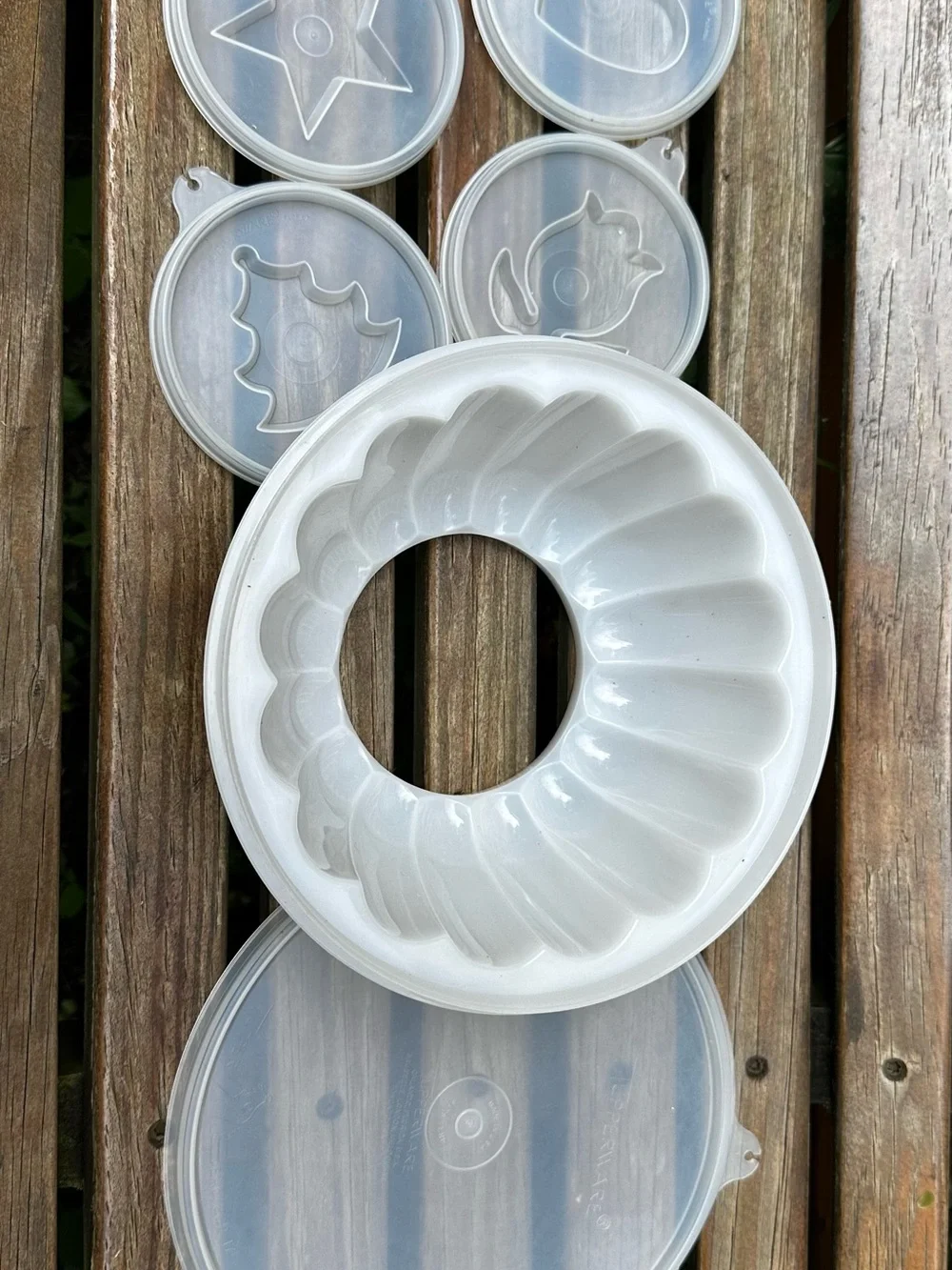 Vintage Tupperware Interchangeable Holiday Jello Mold Set of 6 Pieces